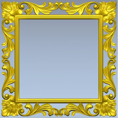 Ornate Acanthus Square Frame STL for CNC