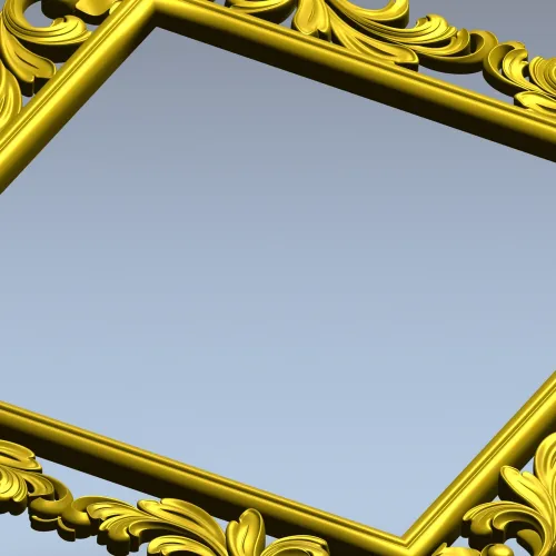 Ornate Acanthus Square Frame STL for CNC