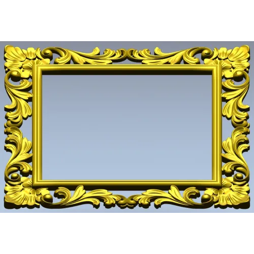Ornate Acanthus Square Frame STL for CNC