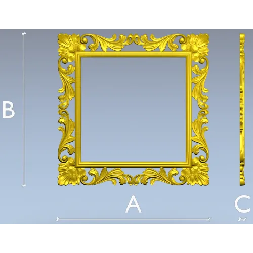 Ornate Acanthus Square Frame STL for CNC
