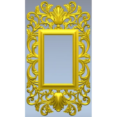 Ornate Rococo Acanthus Frame STL - 3D model for CNC