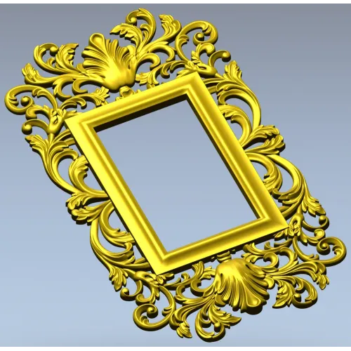 Ornate Rococo Acanthus Frame STL - 3D model for CNC