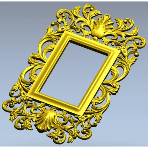 Ornate Rococo Acanthus Frame STL - 3D model for CNC