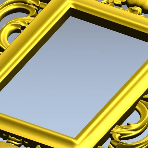 Ornate Rococo Acanthus Frame STL - 3D model for CNC