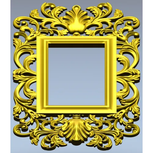Ornate Rococo Acanthus Frame STL - 3D model for CNC