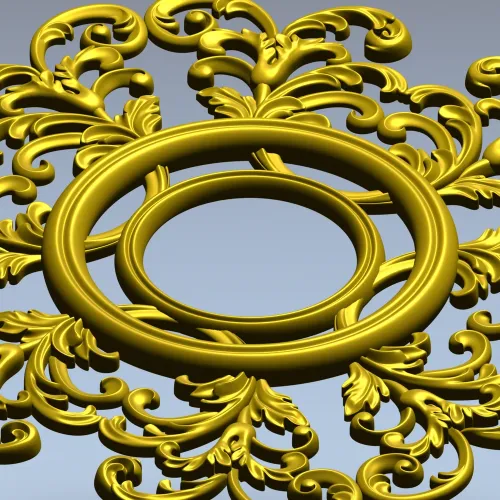 Резная круглая рамка - 3D модель STL для ЧПУ