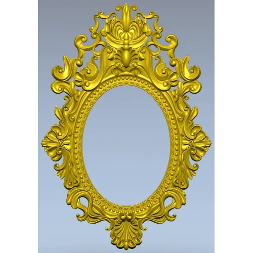 Baroque Oval Frame 3D STL Model for CNC Milling