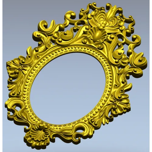 Baroque Oval Frame 3D STL Model for CNC Milling