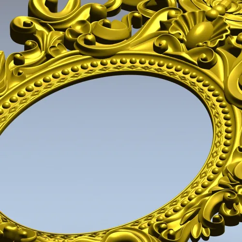 Baroque Oval Frame 3D STL Model for CNC Milling