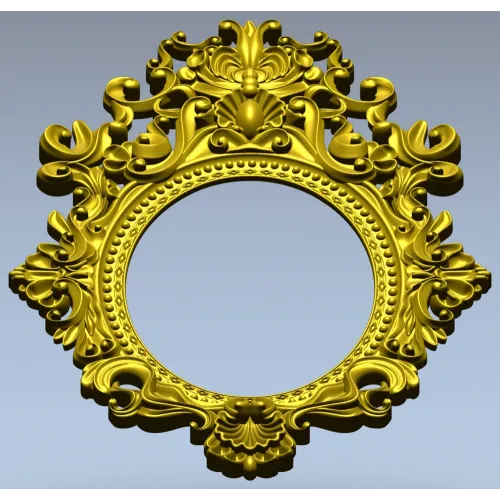 Baroque Oval Frame 3D STL Model for CNC Milling