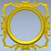 Круглая резная рамка STL с барочным орнаментом