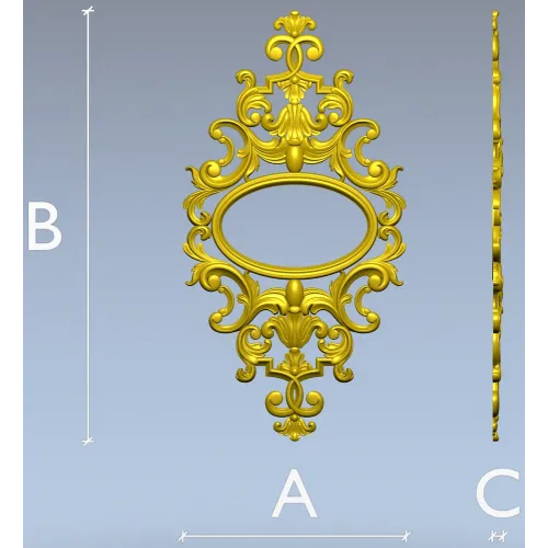 Baroque Oval Cartouche STL