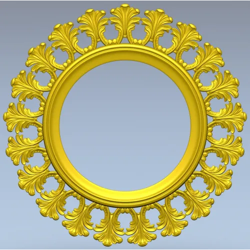 Acanthus Sunburst Round Frame STL 3D Model for CNC