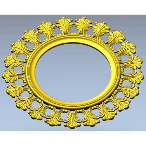 Acanthus Sunburst Round Frame STL 3D Model for CNC