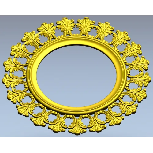 Acanthus Sunburst Round Frame STL 3D Model for CNC