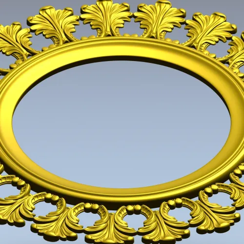 Acanthus Sunburst Round Frame STL 3D Model for CNC
