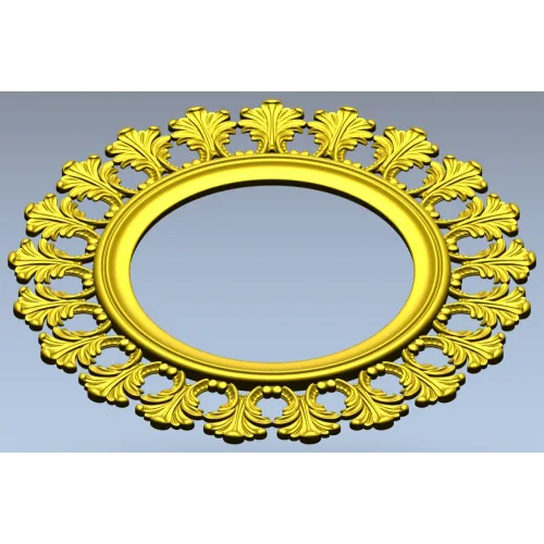 Acanthus Sunburst Round Frame STL 3D Model for CNC