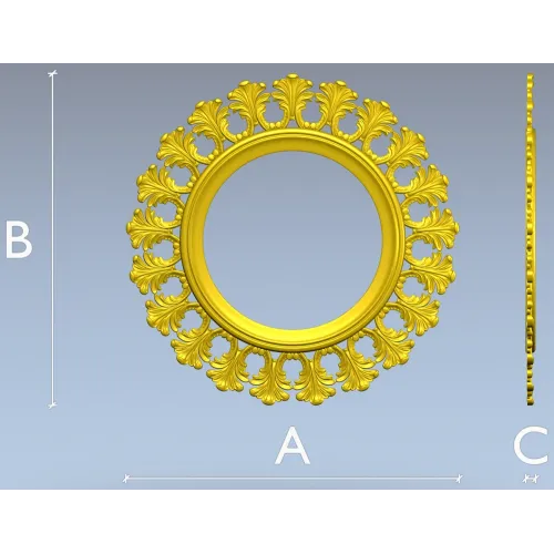 Acanthus Sunburst Round Frame STL 3D Model for CNC