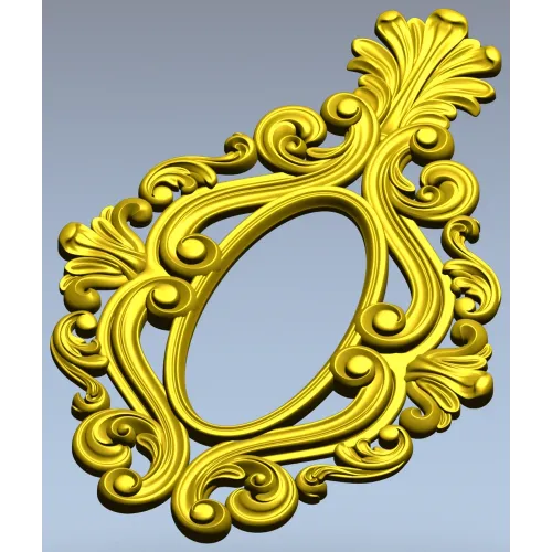 Овальная рокайльная рамка - stl модель для ЧПУ