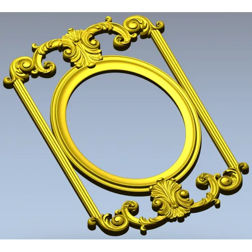 Rococo Oval Decorative Frame STL for CNC