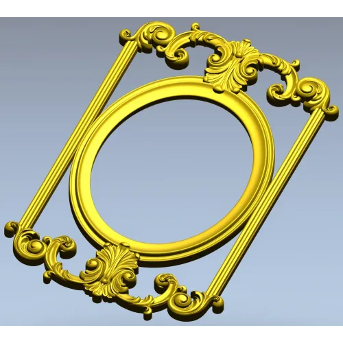Rococo Oval Decorative Frame STL for CNC