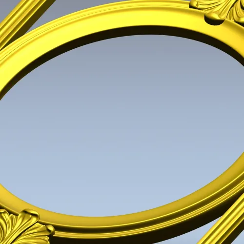 Rococo Oval Decorative Frame STL for CNC
