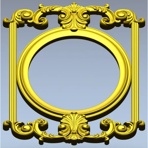Rococo Oval Decorative Frame STL for CNC