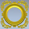 Baroque Round-in-Square Frame STL for CNC