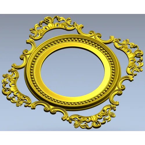 Baroque Round-in-Square Frame STL for CNC