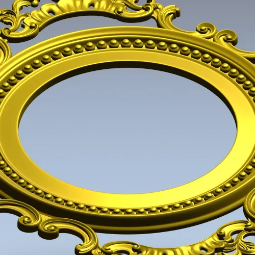 Baroque Round-in-Square Frame STL for CNC