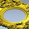 Барочная декоративная рамка с круглым окошком - STL модель для ЧПУ