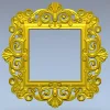 Квадратная резная рамка в стиле барокко - STL для ЧПУ