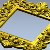 Квадратная резная рамка в стиле барокко - STL для ЧПУ