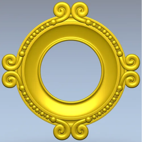 Ornate Round Frame STL for CNC