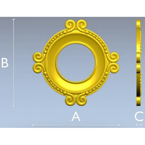 Ornate Round Frame STL for CNC