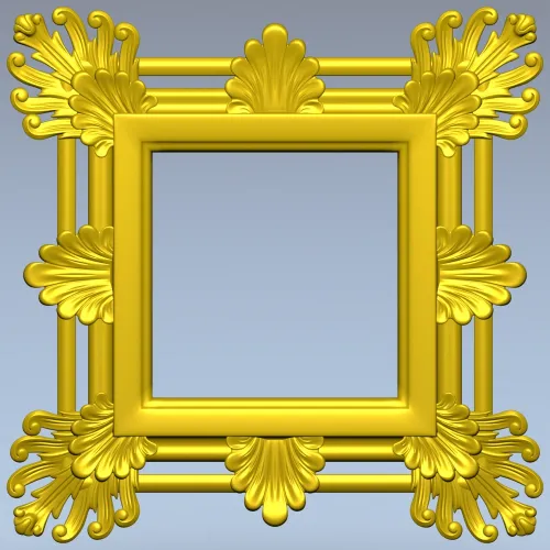 Ornate Acanthus Square Frame - STL 3D Model for CNC