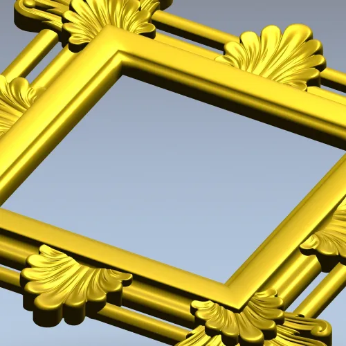 Ornate Acanthus Square Frame - STL 3D Model for CNC