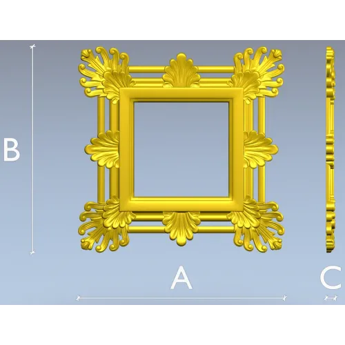 Ornate Acanthus Square Frame - STL 3D Model for CNC