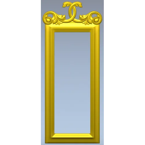 Ornamental Rectangular Frame STL - 3D model for CNC milling