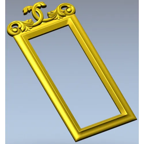 Ornamental Rectangular Frame STL - 3D model for CNC milling