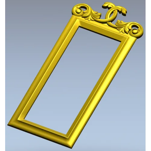 Ornamental Rectangular Frame STL - 3D model for CNC milling