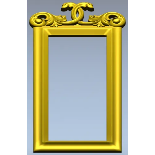 Ornamental Rectangular Frame STL - 3D model for CNC milling