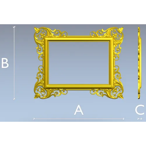 Baroque Corner Frame STL - 3D Model for CNC Router