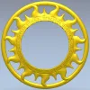 Solar Flame Ring - round decorative frame STL for CNC