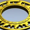 Solar Flame Ring - round decorative frame STL for CNC