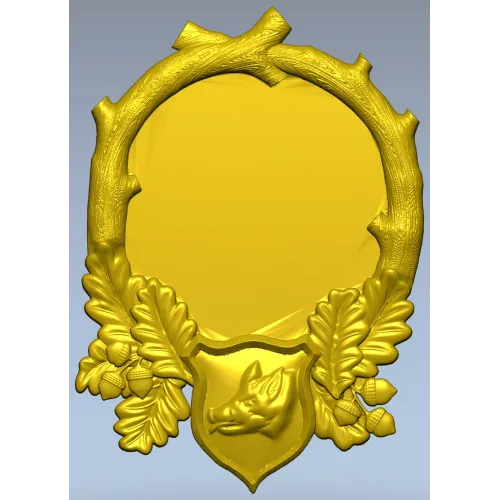 Hunting Boar Trophy Frame STL for CNC