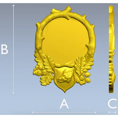 Hunting Boar Trophy Frame STL for CNC