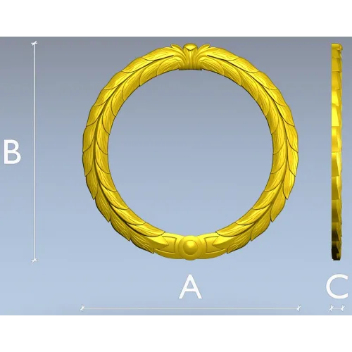 Laurel Wreath Frame STL for CNC Carving