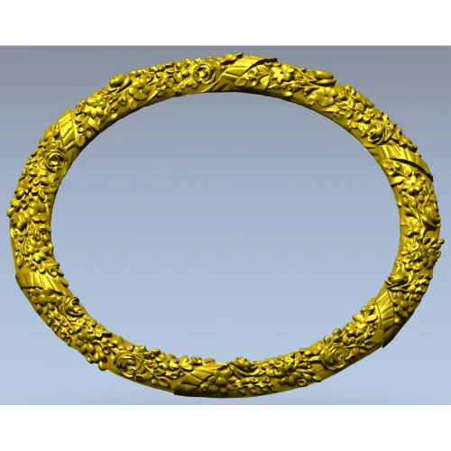 Round Floral Wreath STL 3D model for CNC milling