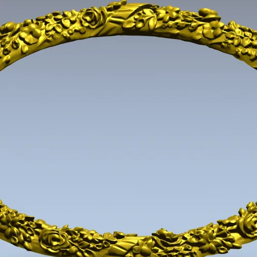 Round Floral Wreath STL 3D model for CNC milling